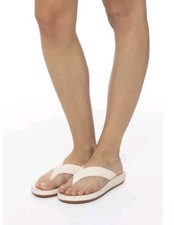 RRP £199 ANCIENT GREEK SANDALS Charys Sandals Butter Cream Leather Thong UK 6