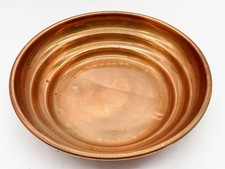 ANTIQUE COPPER BOWL PAN ROUND BASE KITCHEN UTENSIL VINTAGE COOKWARE