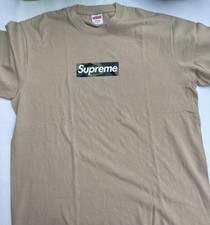 Supreme T.Shirt M. Khaki. Camouflage box logo. Free Sticker