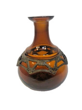 Amber colored vase skinny neck - amber,