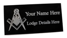 Engraved Black Masonic Plaque