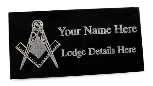 Engraved black masonic - black,