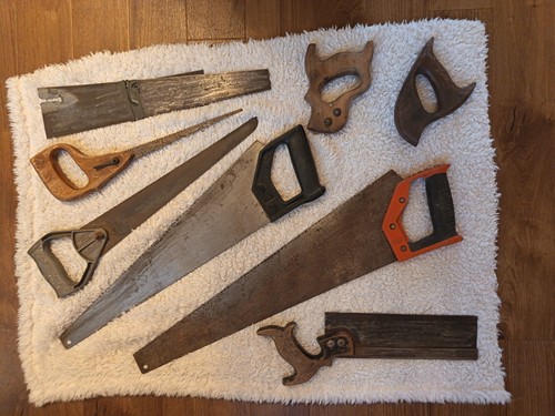 Collection old saws - of, tools