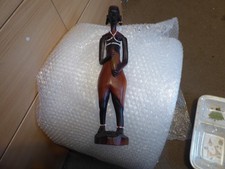 Large African wooden lady figure