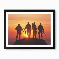 Soldiers Silhouetted Against A