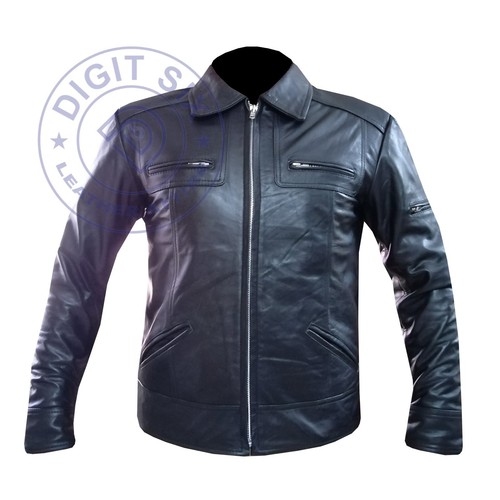 Black leather motorcycle - black,