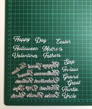 13pcs Occasions & Wider Family Sentiments Die Set - Step - In-Law - Grand -Great