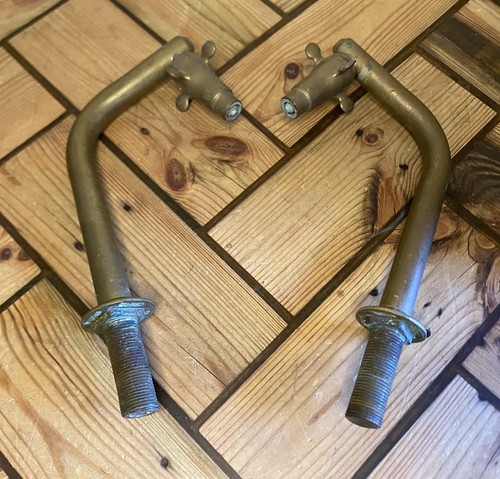 Pair antique solid brass - pair,