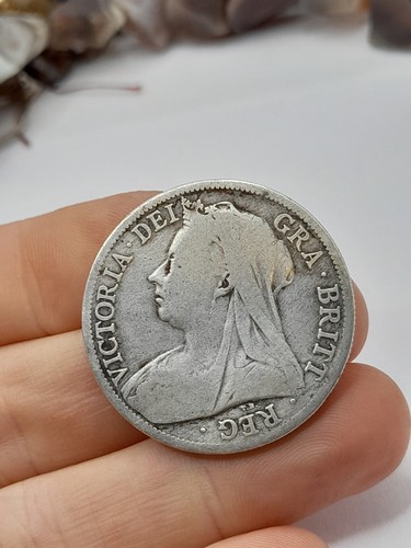 1896 victorian half crown - half,