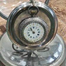 Antique silver enamel ladies - enamel,