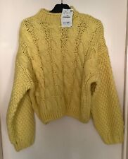 Zara Yellow Cable Knit Jumper