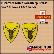 2x Prancing Moose ALTERNATIVE Gel Domed Badge Car Body Bumper Wing Volvo Saab