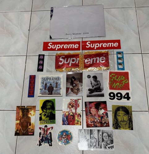Supreme banner stickers - supreme, +