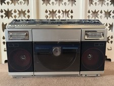 Sharp VZ-2000 Ghettoblaster Vintage, Boombox Record with Vertical Turntable