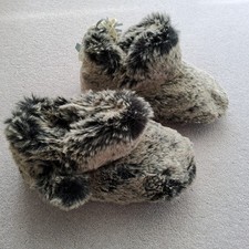 FATFACE Womens Farah Oatmeal Faux Fur Boot Slippers SIZE MEDIUM 5 - 6.5 New