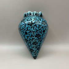 Persian Style Hand Painted Turquoise/Black Wall Pocket