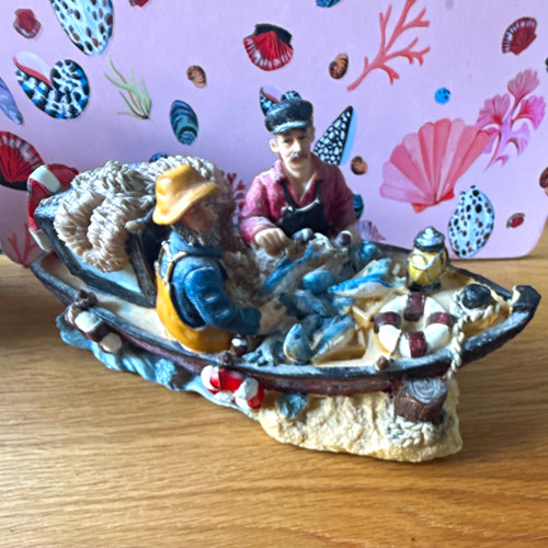 Fishing boat ornament figurine - fishing,