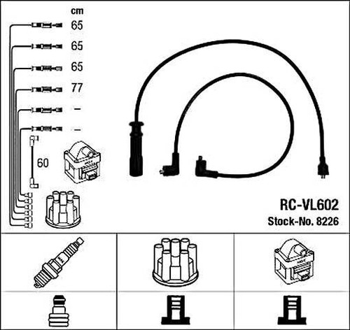 Black ignition cable kit - black, ngk