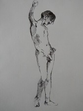 Pen & ink drawing sketch of a