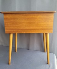 Vintage Sewing Box Table Side Mid Century 1960’s Storage On Pin Legs