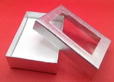 6PCS! *JOB LOT* JEWELLERY GIFT WINDOW BOXES RIGID CARDBOARD 90x65x28mm + INSERTS