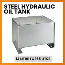 Hydraulic Oil Tank Steel Reservoir 14L–165L Welded With Drain Plug, Lid & Gasket