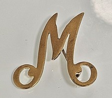 Vintage Goldtone Letter M