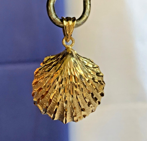 14k yellow gold clam shell - clam,