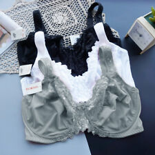 Big Size Women's Bra Underwired Full Cup Non Padded Stretchy Embroidery Lingerie