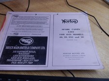 NORTON 1991 SPARE PARTS LIST