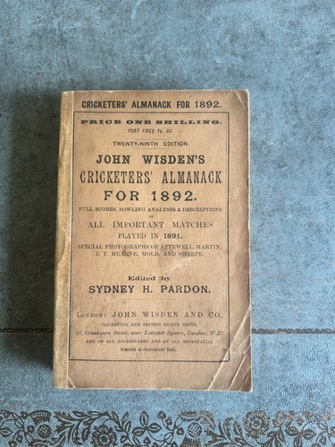1892 wisden original - wisden,