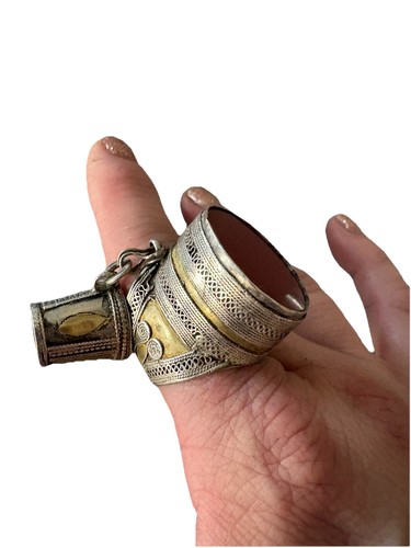 Vintage afghan gold silver - &,