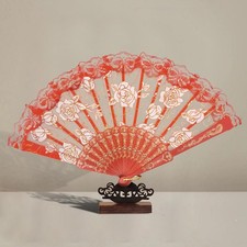 Lace Silk Folding Hand Held