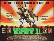 TEENAGE MUTANT NINJA TURTLES III 1993 Original Cinema UK Quad Movie POSTER Cult