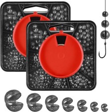 2 Pack 7 Way Non Toxic Split Shot Coarse Carp Pike Fishing Float Split Shot Lead