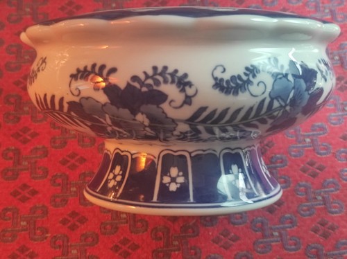 Antique blue white footed - antique,