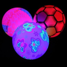 12pcs Kids Luminous Balls Inflatable Bouncy Soft Fitness Educational Flashing^