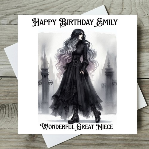 Gothic birthday card goth girl - gothic,