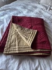 Luxury Red & Gold King Size Throw Silky Feel Bedspread Christmas Bedding Quilted