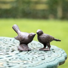 Set Of 2 Cast Iron Bird Garden