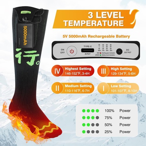 Rechargeable heated socks - rechargeable,