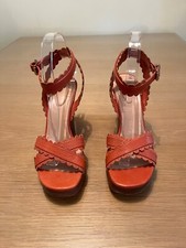 SEE BY CHLOE Wedge Sandals. Orange. Size 39.5/6.5. Worn once