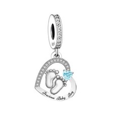 ? Precious Baby Boy Charm Love Feet Footprints Genuine 925 Sterling Silver 