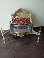 Vintage Brass & Iron Glass