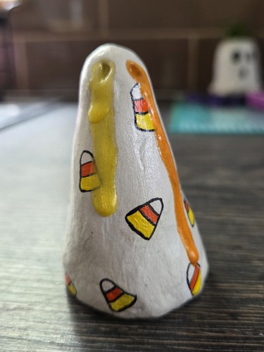 Handmade clay ghost ornament - clay,