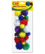 The Cre8® Glitter Pom Poms 42