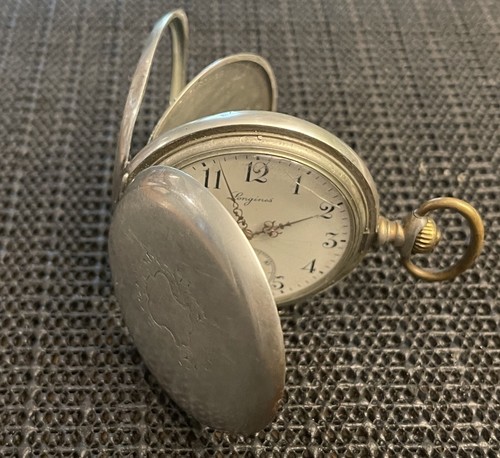 Antique longines silver pocket - antique,