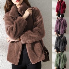 Womens Fleece Fluffy Stand-up