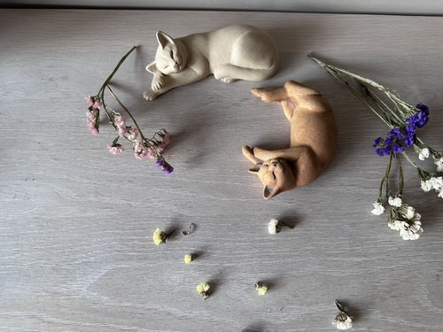 Pair suzie marsh ceramic cat - marsh,
