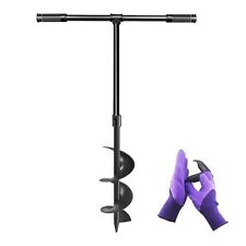 LONGRUN Garden Auger Drill, 6" Manual Fence Post Earth Auger Drill with Non-Slip